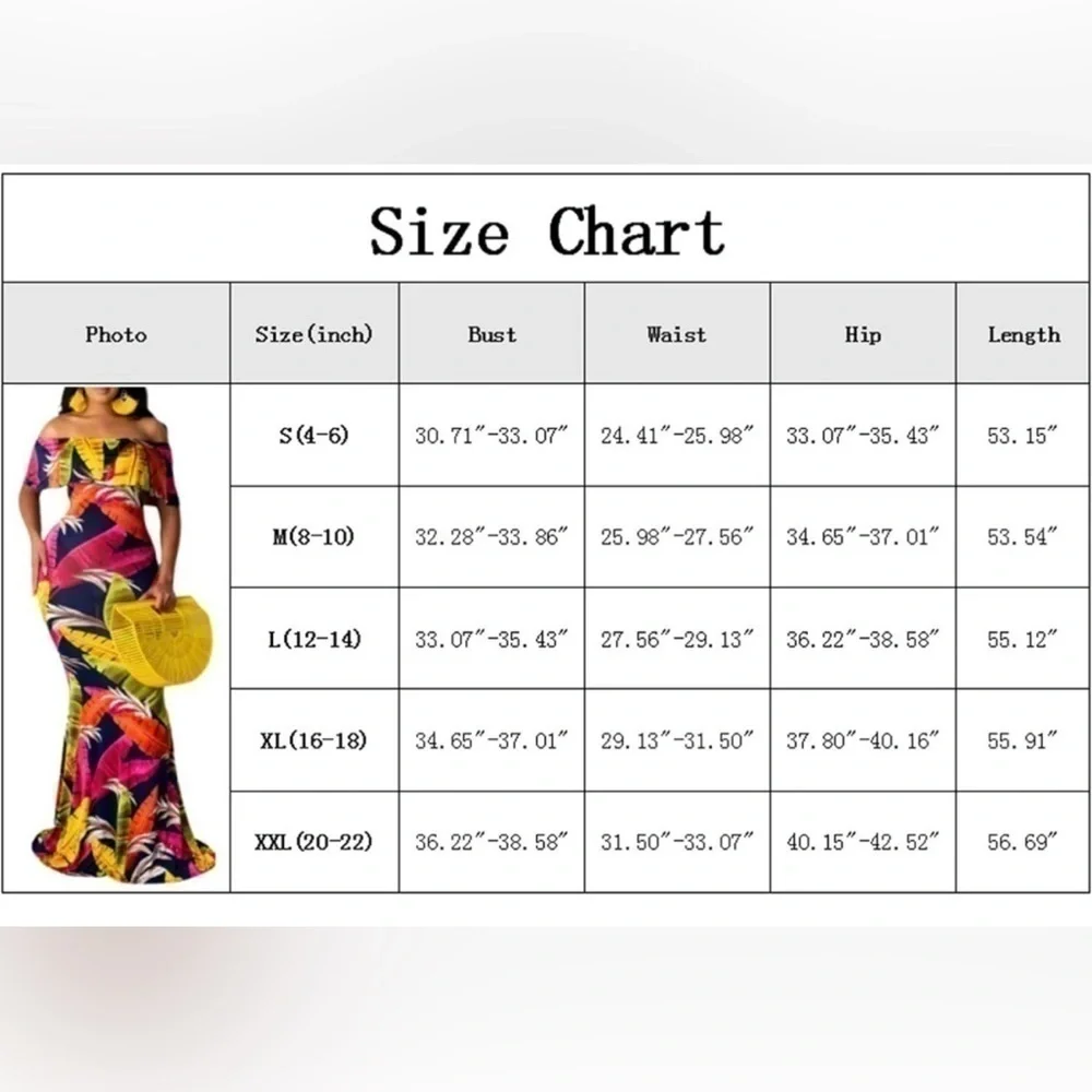 Off shoulder Hawaiian maxi dress - small - side zipper NWOT
